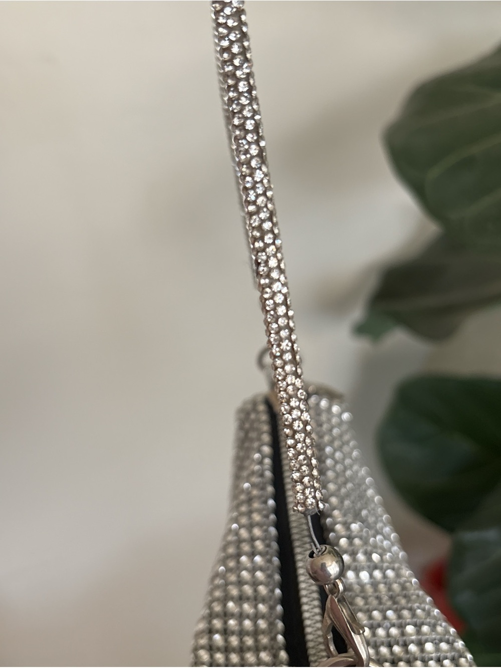 Silver Rhinestone Evening Shoulder Bag - Picture 2 of 6